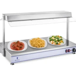 Royal Catering - Värmeplatta med 4 halogenlampor - 2000 W - rostfritt stål
