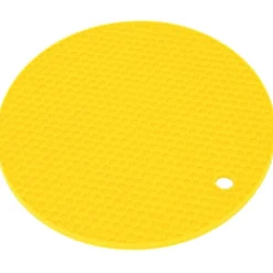 Rund Formmatta Livsmedelskvalitet Förtjockad Silikon Placematta Isoleringsdyna Mikrovågsugnsmatta Gul