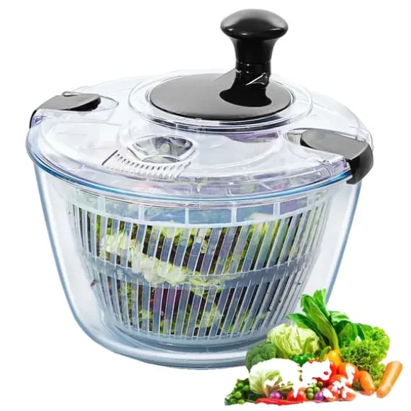 Salladsslunga, Enhandsgrepp, Stor kapacitet, Hållbar glasbowl