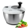 Salladssnurra - VEVOR - Rostfritt stål 4,5L, 250x250x210mm med lock i rostfritt stål för torkning av grönsaker BPA-fri