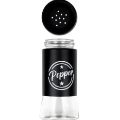 Salt- och pepparkar i svart glas, 2 st.