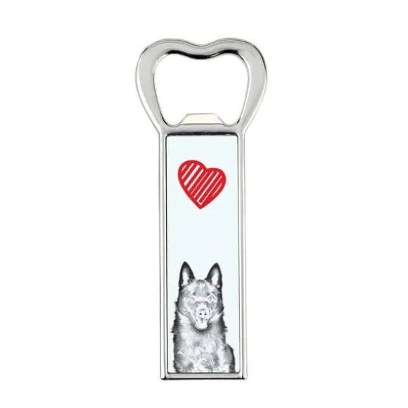 Schipperke - flasköppnare med en hund, personlig kylöppnare, unik present till en man från Art-Dog
