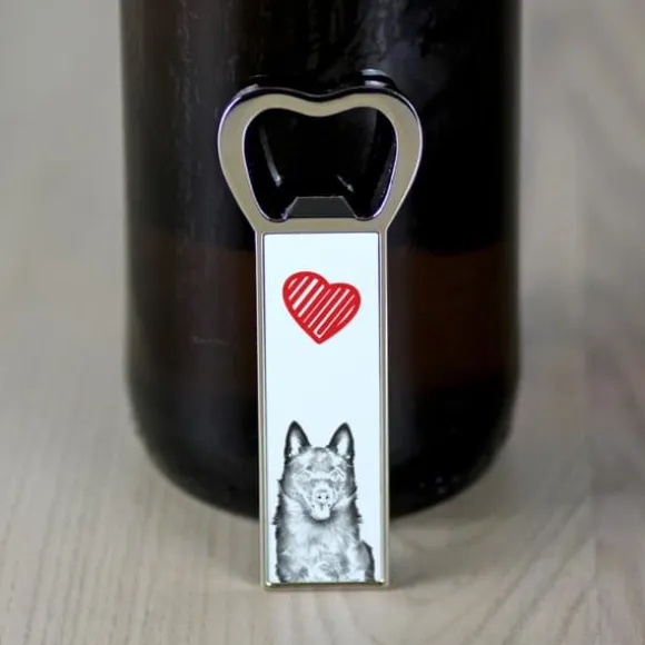 Schipperke - flasköppnare med en hund, personlig kylöppnare, unik present till en man från Art-Dog