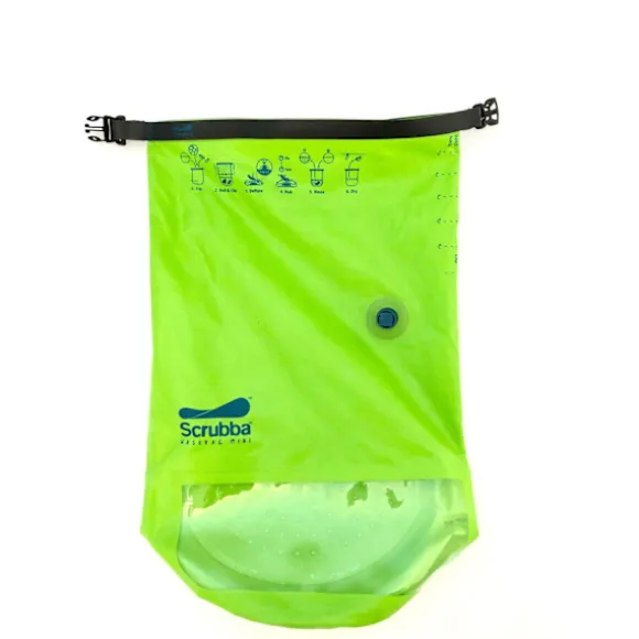 SCRUBBA WASH BAG MINI 3L Lime Green, tvättpåse resa, drybag inbyggd tvättbräda