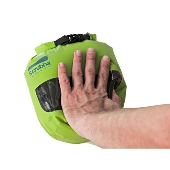 SCRUBBA WASH BAG MINI 3L Lime Green, tvättpåse resa, drybag inbyggd tvättbräda