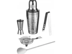 Secret de Gourmet bartender för drinkar, shaker 600 ml, metall, 5 element