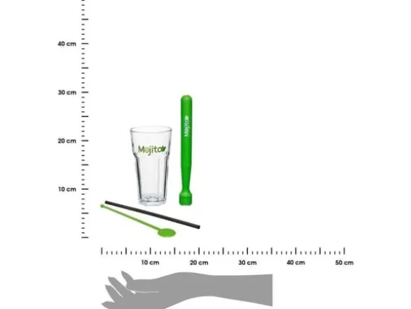 Secret De Gourmet Mojito set 13 delar cocktailglas 330 ml Muddler mixer sugrör