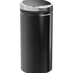 Sensor skräpkorg 42L, automatisk med lock, rostfri, för badrum, kontor, kök, svart
