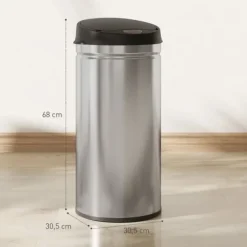 Sensor-soptunna 42 L med soft close, rostfritt stål, hygieniskt kök