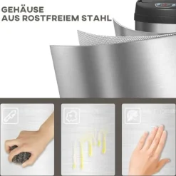 Sensor-soptunna 42 L med soft close, rostfritt stål, hygieniskt kök