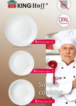 Servis Set 18 stycken tallrikar för 6 personer KINGHOFF KH-1875