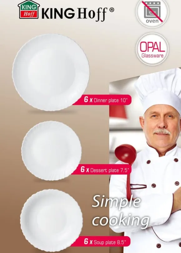 Servis Set 18 stycken tallrikar för 6 personer KINGHOFF KH-1875