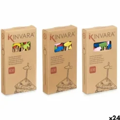 Set med grillspett för barbecue Kinvara Bambu Grillspett Dekorerad (24 antal)
