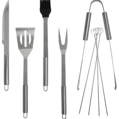 Set med grillverktyg i stål i etui, 10 delar.