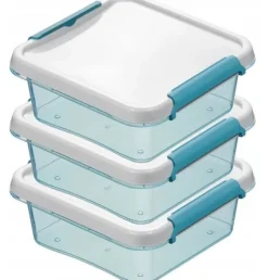 Set med 3 0,6 L Arctic.line squre matbehållare