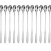 Set med 12 långa skedar i rostfritt stål - Längd 18,9 cm - För Latte Macchiato, cocktails, desserter och mycket mer