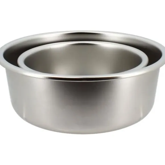 Set med 2 lufttäta behållare med lock - MENASTYL - 5040178 - Rostfritt stål - Rund - 15 och 20 cm - Mikrovågssäker