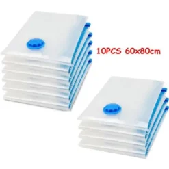 Set med 10 vakuumförvaringspåsar - A+ - 60x80cm - Upp till 75 % utrymmesbesparing