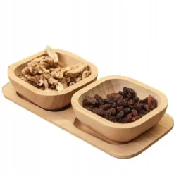 SET MED 2 x 30 ml SKÅLAR + BAMBUBRACK DOPPLATTA FÖR APPETITARE OCH SUSHISÅS