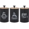 SET OM 3 BEHÅLLARE KAFFE TE SOCKER 16X9,5CM BRUNBESTE BB-2682 (EN CAPTION)