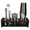 Shaker - Bartender - Cocktailset 17 delar - Rostfritt stål - 830 ml - Svart stöd