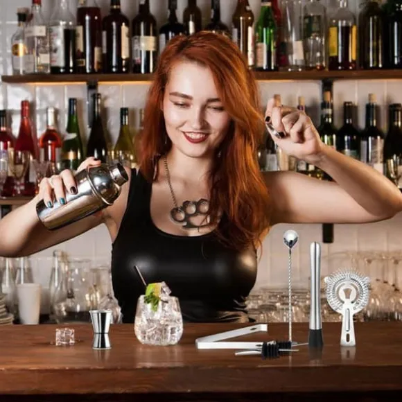 Shaker-Shaker Cocktail-Kit Cocktail-Accessoar för professionell bartender - Rostfritt stål - 750 ml - 8 PCS - För hemmet, baren, festen