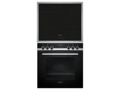 Siemens HE517BBS4 + EI645CFB6E, Induktionshäll med zon, 4 zone(s), Glass-keramisk, Svart, Röra, 58,3 cm