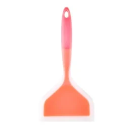 Silikonpannkakor Spade Flexibel Plattbottnad Bred Spatel Turner Genomskinlig Orange