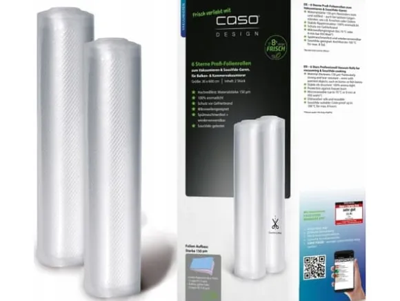 Siuvimo mašina Caso | Vacuum Rolls | 01248 | 2 pcs | Dimensions (W x L) 30 x 600 cm | Transparent