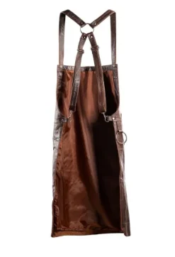 SKINNFÖRKLÄDE GRILL / BBQ / BARISTA / KOCK / FRISÖR FÖRKLÄDE BRUN DISTRESSED APRON