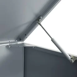 Skjul för sopkärl med lock - Förvaring för 6 platser | Färg: Grå | Storlek: 414x79x117 cm