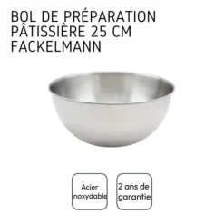 Skål för blandning i rostfritt stål med 25 cm diameter Fackelmann Basic