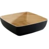 Skål Frida 2,65 ltr 25x25x7,5 cm Melamin Svart/träd look, 6 st/pk