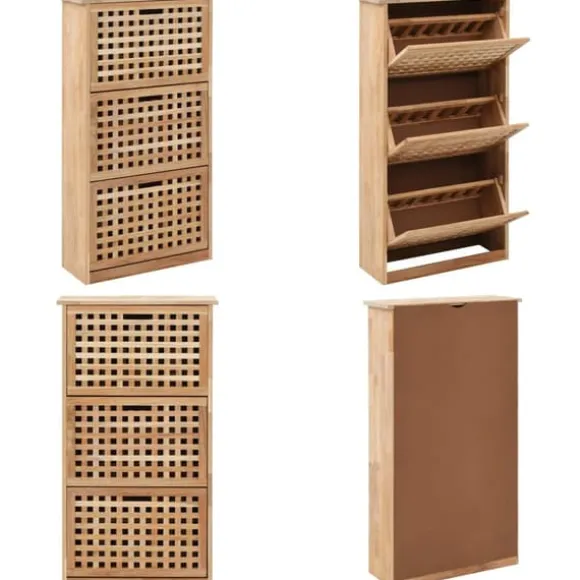 Skoskåp massivt valnötsträ 55x20x104 cm - Skoförvaring - Sko Förvaring - Home & Living