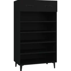 Skoskåp svart 60x35x105 cm konstruerat trä
