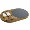 Skärbräda DKD Home Decor Rostfritt stål Skiffer Akaciaträ (32 x 20 x 1.5 cm) (4 x 15 x 1,5 cm) (3 pcs)