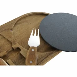 Skärbräda DKD Home Decor Rostfritt stål Skiffer Akaciaträ (32 x 20 x 1.5 cm) (4 x 15 x 1,5 cm) (3 pcs)