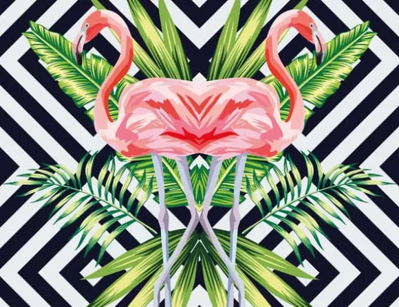 SKÄRBRÄDA I GLAS 52x40 FLAMINGO