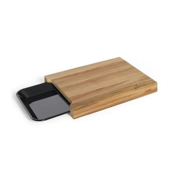 Skärbräda - LIVOO - MES155 - FSC akaciaträ - 36,5 x 27,5 cm - Avtagbar droppbricka