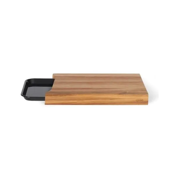 Skärbräda - LIVOO - MES155 - FSC akaciaträ - 36,5 x 27,5 cm - Avtagbar droppbricka