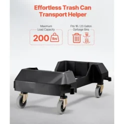 Slim Papperskorg Dolly, Passar 16/23 Gal Behållare, 200lbs Tung Duty, med Hjul