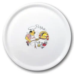 Slitstark pizzatallrik av Speciale porslin, grå 330mm - set om 6 st.