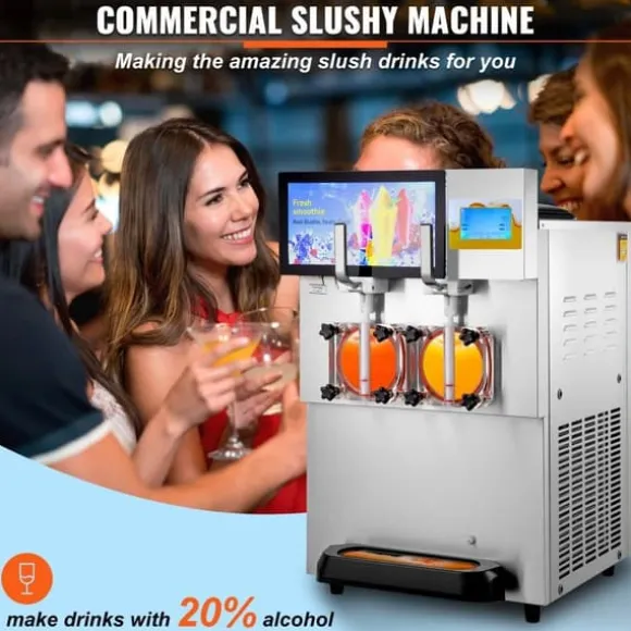 Slushmaskin 8L / 2,1 Gal dubbelskål kommersiell för slush, margarita, smoothie och frysta drycker.