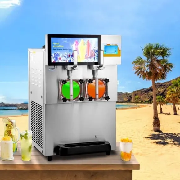 Slushmaskin 8L / 2,1 Gal dubbelskål kommersiell för slush, margarita, smoothie och frysta drycker.