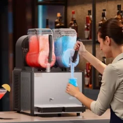 Slushy Maskin 4Lx2, Margarita & Smoothie, Frysta Drycker, Perfekt för Fester, Hög Kvalitet, Enkel Användning, Snabb och Effektiv