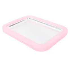 Snabbglassmaskin Pan Roll Frozen Yoghurt Sorbet Gelato Familjekul Hälsosam hemlagad DIY-glass Liten aluminiumlegeringspanel Rosa