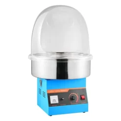 Sockervaddsmaskin - Elektrisk kommersiell - 1000 W - Med lock - Skål i rostfritt stål - Sockerskopa ingår - Blå