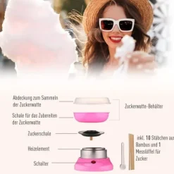 Sockervaddsmaskin, 27x26x18 cm, Rosa