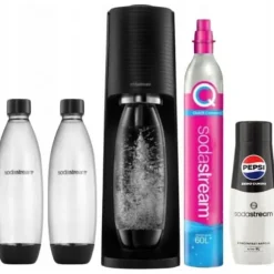 Sodamaskin - SODASTREAM - Terra - Svart - 2 flaskor - 60 L