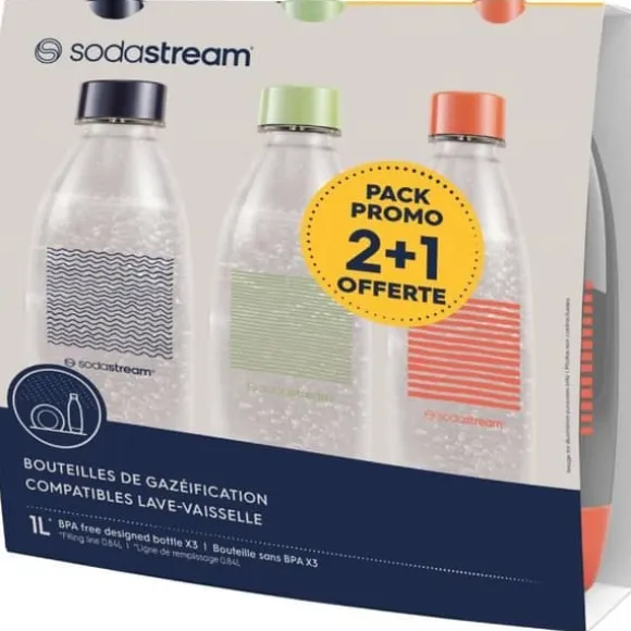 SODASTREAM-flaskor - Fuse Limited Edition - 3-pack 1L-flaskor - PFAS-fria